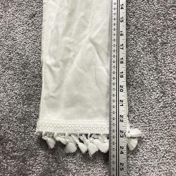 Chico's White Ankle Jeans with Fringe Hem - Picture 16 of 16